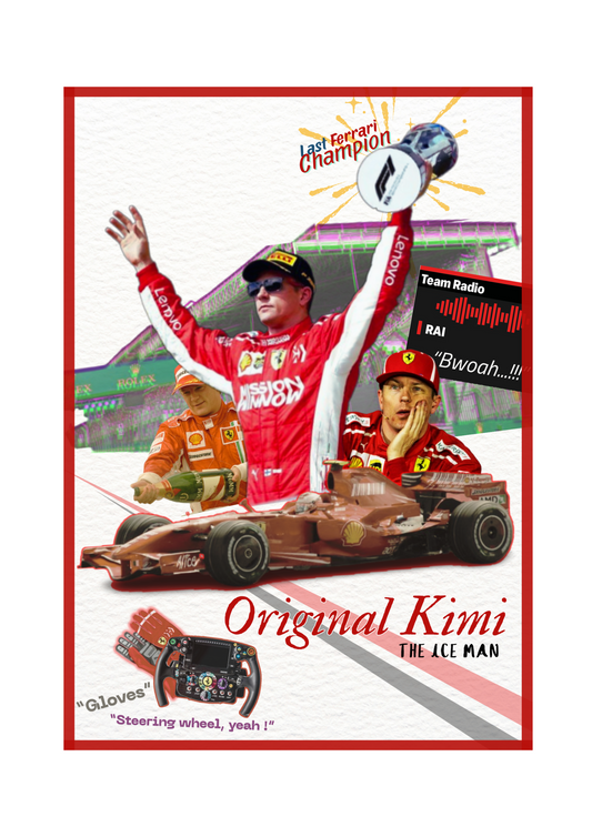 Original Kimi Poster A3 | Kimi Räikkönen the last Ferrari Champion