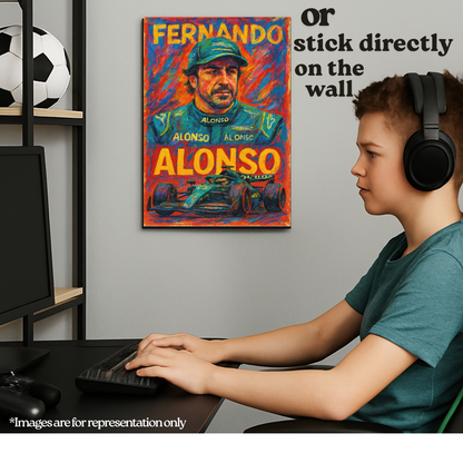 Fernando Alonso | Crayon Stroke F1 A3 Poster