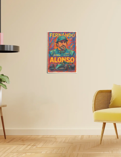 Fernando Alonso | Crayon Stroke F1 A3 Poster