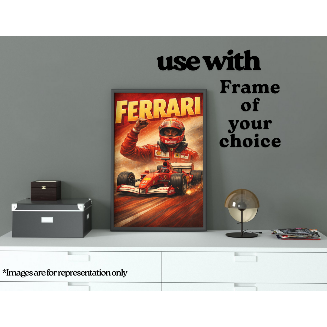 Ferrari 2004 | M.Schumacher Era Crayon Style A3 Poster