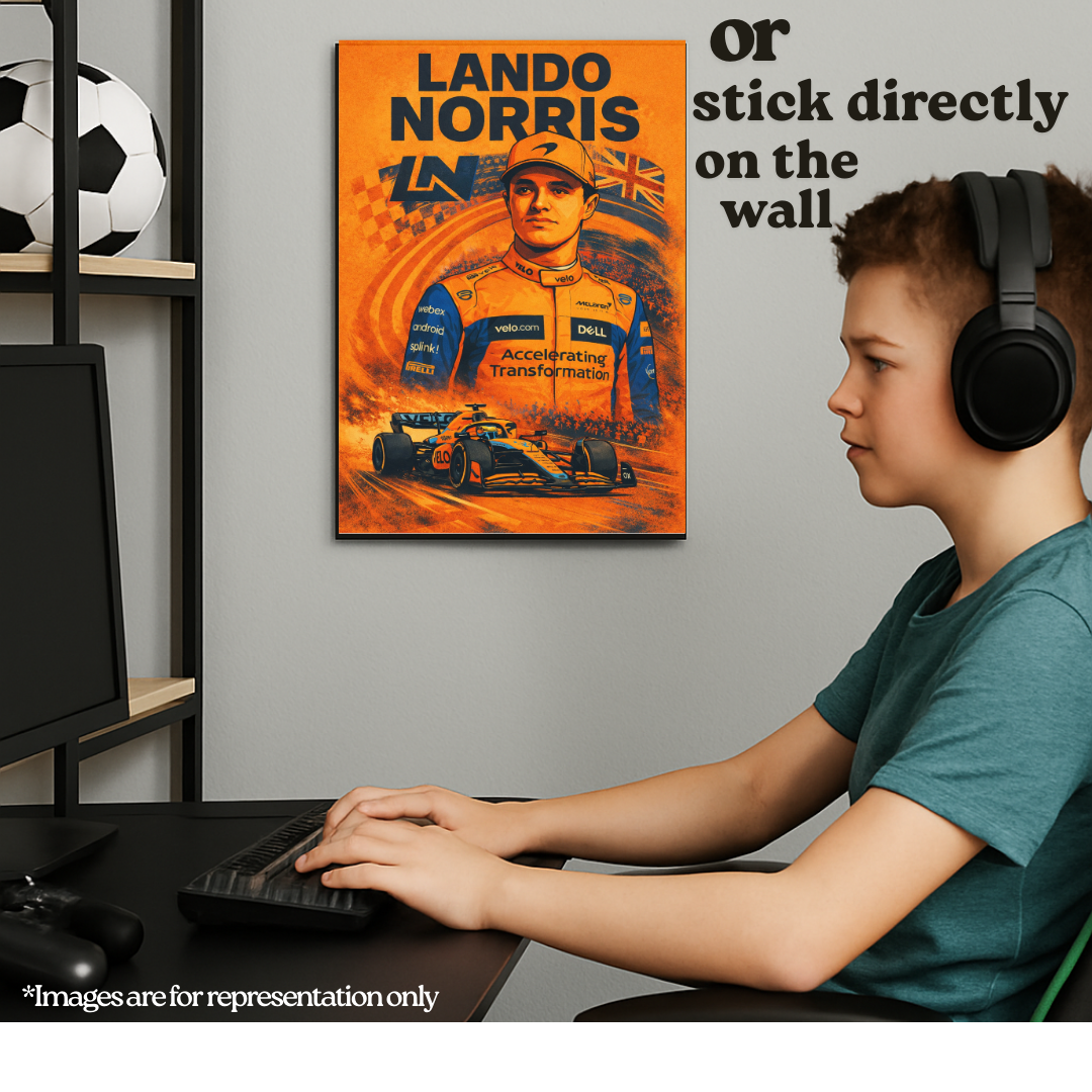 Lando Norris A3 Poster | Crayon Style F1 Print