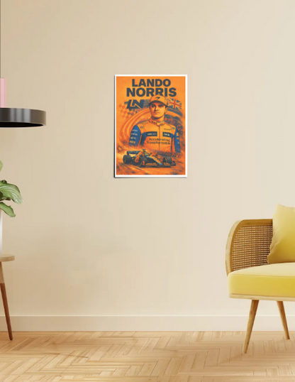Lando Norris A3 Poster | Crayon Style F1 Print