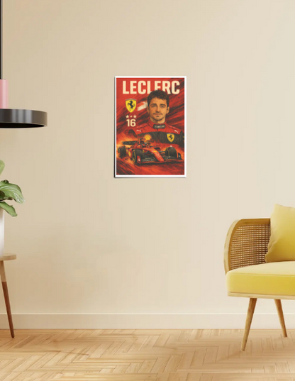 Charles Leclerc A3 Poster | Red Crayon Style F1 Ferrari