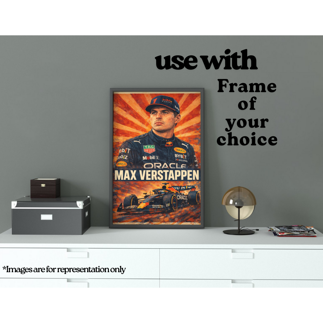Max Verstappen A3 Poster | Crayon Style Formula 1 Art Print