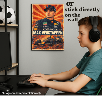 Max Verstappen A3 Poster | Crayon Style Formula 1 Art Print