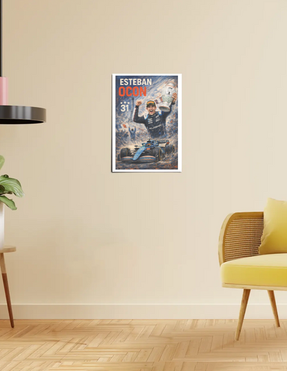 Esteban Ocon A3 Poster | Maiden F1 Win